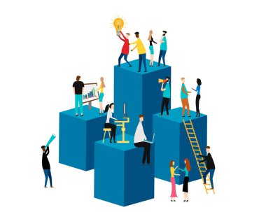 Beyaz arka planda izole edilmiş sanal iş asistanı. Vektör çizimi. Eps 10.