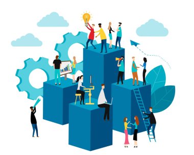 Beyaz arka planda izole edilmiş sanal iş asistanı. Vektör çizimi. Eps 10.