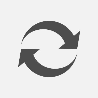 Simge yeniden yükleme işareti beyaz arkaplanda izole edildi. Vektör çizimi. Eps 10.