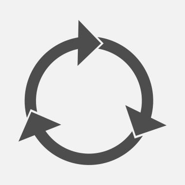 Simge yeniden yükleme işareti beyaz arkaplanda izole edildi. Vektör çizimi. Eps 10.