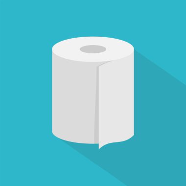 Tuvalet kağıdı beyaz arka planda izole edilmiş. Vektör çizimi. Eps 10.