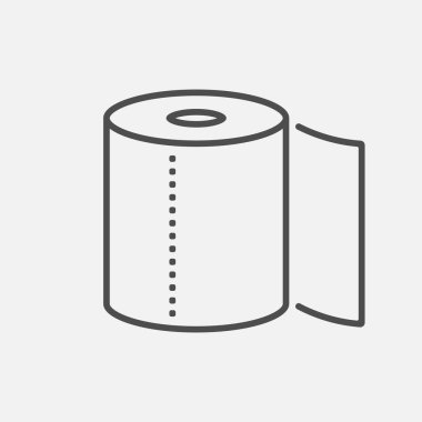 Tuvalet kağıdı beyaz arka planda izole edilmiş. Vektör çizimi. Eps 10.