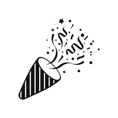 Konfetiyle patlayan parti patlayıcıları. Vektör çizimi. Eps 10.