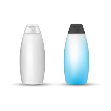 Beyaz arka planda izole edilmiş şampuan. Vektör çizimi. Eps 10.