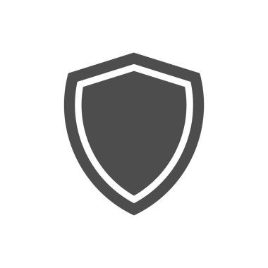 Kalkan Koruma Simgesi beyaz arka planda izole edildi. Vektör çizimi. Eps 10.