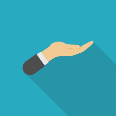 Beyaz arka planda el simgesi izole edildi. Vektör çizimi. Eps 10.