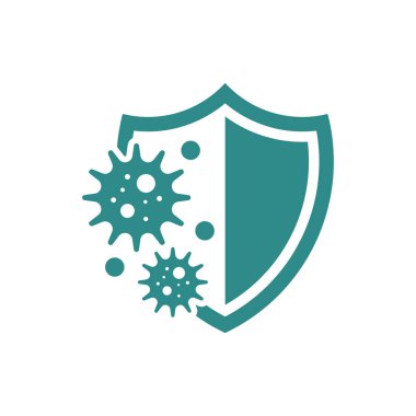 Beyaz arka planda izole edilmiş bakteri koruma ikonu. Vektör çizimi. Eps 10.