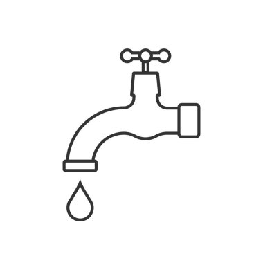 Su kaynağı beyaz arka planda izole edilmiş. Vektör çizimi. Eps 10.