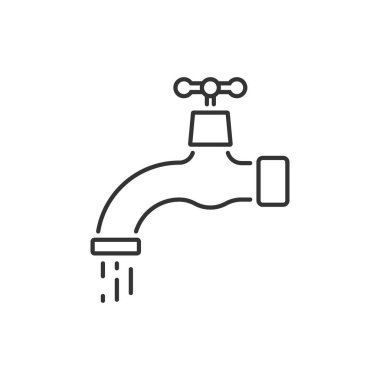 Su kaynağı beyaz arka planda izole edilmiş. Vektör çizimi. Eps 10.