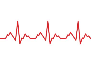 Kalp kardiyogramı beyaz arka planda izole edildi. Vektör çizimi. Eps 10.