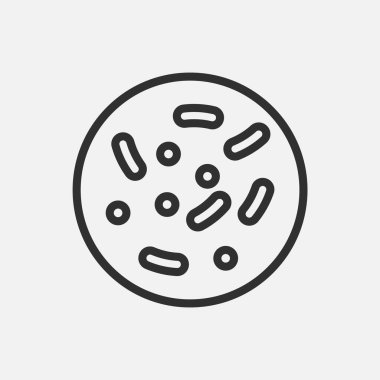 Mikrop, beyaz arkaplanda izole edilmiş bakteri ikonu. Vektör çizimi. Eps 10.