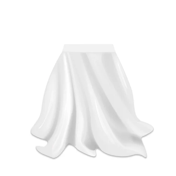 白地に隔離された絹の布で覆われた現実的な箱 ベクトルイラスト Eps — ストックベクタ