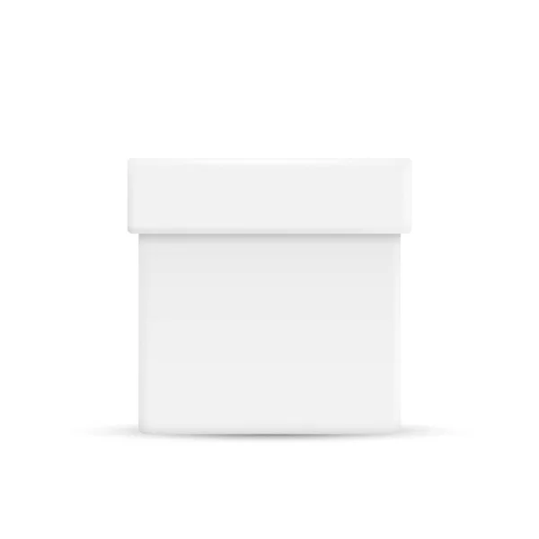 Realistic White Blank Package Gift Cardboard Box Vector Illustration Eps — Stockvektor