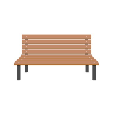 Park ahşap bankı beyaz arka planda izole edilmiş. Vektör çizimi. Eps 10.