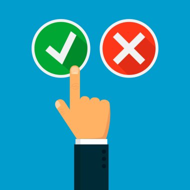 Kontrol işaretli bir tuşa bas. Beyaz arkaplanda ikon izole edildi. Vektör çizimi. Eps 10.