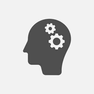 Baş simgesi beyaz arkaplanda izole edildi. Vektör çizimi. Eps 10.