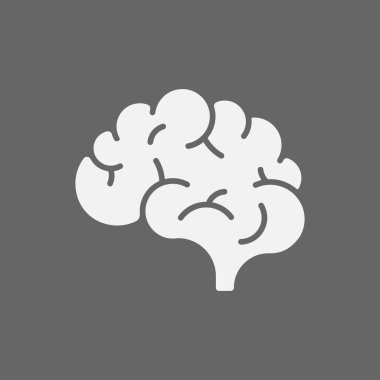 Beynin simgesi beyaz arkaplanda izole edildi. Vektör çizimi. Eps 10.