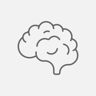 Beynin simgesi beyaz arkaplanda izole edildi. Vektör çizimi. Eps 10.