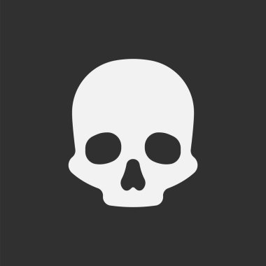 Kafatası simgesi beyaz arkaplanda izole edildi. Vektör çizimi. Eps 10.