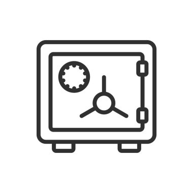 Para kasası ince çizgi. Güçlü çizgi simgesi. Vektör çizimi. Eps 10.