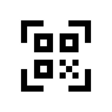 QR kod simgesi. Ana hatları okşa. Satır simgesi. Vektör çizimi. Eps 10.