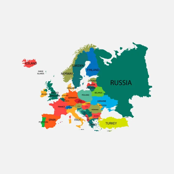 在白色背景下孤立的欧洲地图 矢量图解 Eps — 图库矢量图片