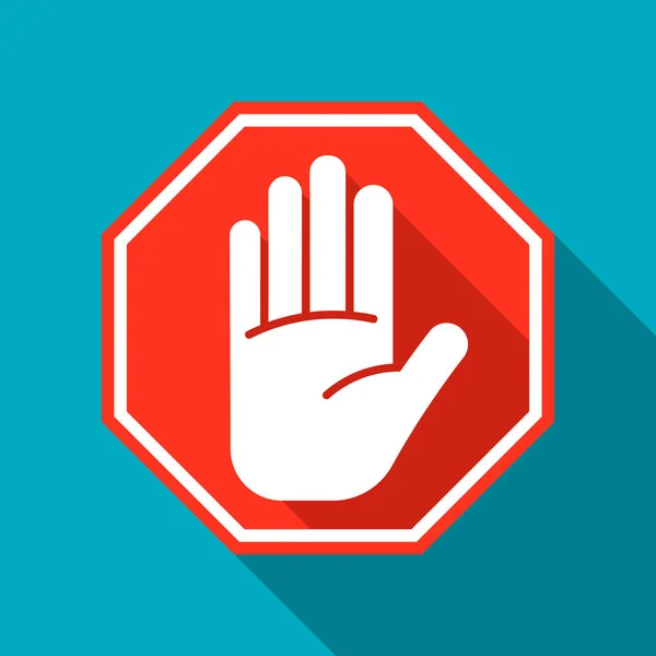Znak Stop Ikona Stop Białym Tle Ilustracja Wektora Eps — Wektor stockowy