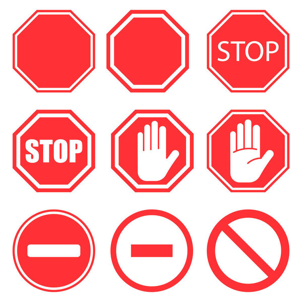 Стоп знак. Иконка остановки выделена на белом фоне. Векторная иллюстрация. Eps 10
.