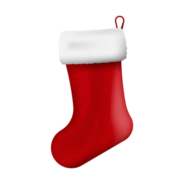 stock vector Christmas sock. Decorative red sock. Vector illustration. Eps 10.