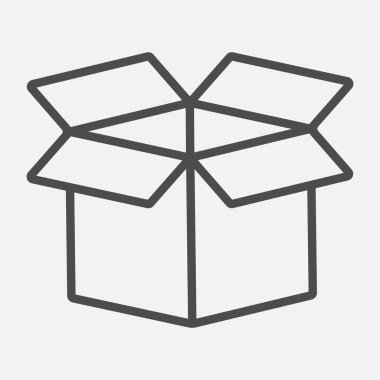 Kutu Simgesini Aç. Paket simgesi. Vektör çizimi. Eps 10.