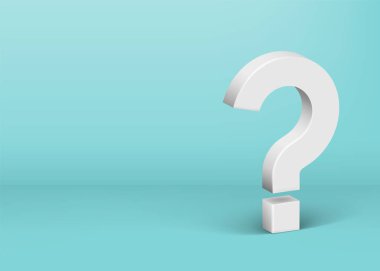 Yeşil arka planda gölgeli bir soru işareti. Vektör çizimi. Eps 10.