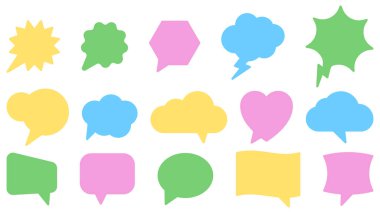 Renkli büyük konuşma baloncukları ayarlandı. Vektör çizimi. Eps 10.