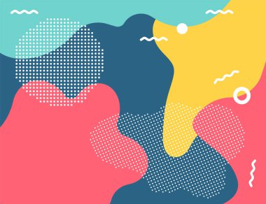 Yaratıcı çocuk çizgi film arkaplanı renk sıçratır. Soyut pop sanat çizgisi ve noktalar renk deseni. Sıçrama şablonu. Vektör çizimi. Eps 10.