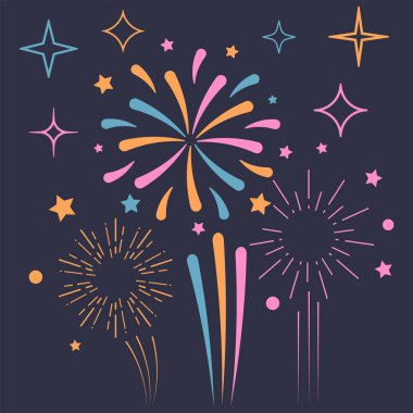 Havai fişek ikonu. Havai fişek bayramı ikonu konsepti. Vektör çizimi. Eps 10.