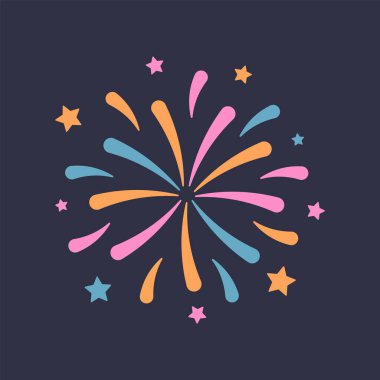 Havai fişek ikonu. Havai fişek bayramı ikonu konsepti. Vektör çizimi. Eps 10.