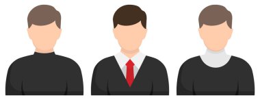 Düz erkek simgesi beyaz arkaplanda izole edildi. Vektör çizimi. Eps 10.