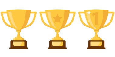 Kupa kupası. Şampiyonluk kupası. Parlak altın kupa. Spor ödülü. Kazanan ödül. Vektör çizimi. Eps 10.