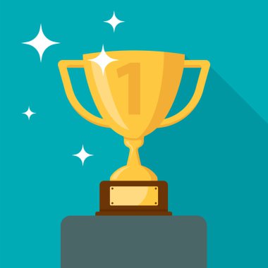 Kupa kupası. Şampiyonluk kupası. Parlak altın kupa. Spor ödülü. Kazanan ödül. Vektör çizimi. Eps 10.