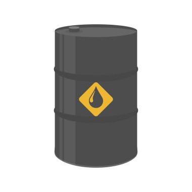 Petrol ikonlu metal fıçı. Vektör çizimi. Eps 10.