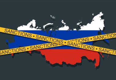 Rusya yaptırım altında. Vektör çizimi. Eps 10.