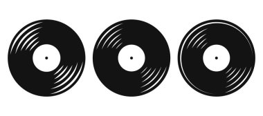 Plastik disk. Vinil plak ikonu. Vektör çizimi. Eps 10.