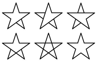 Yıldız ikonu. Yıldız piktogram seti. Vektör çizimi. Eps 10.