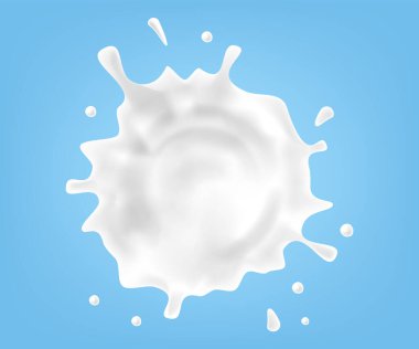 Gerçekçi süt damlaları. Vektör çizimi. Eps 10.