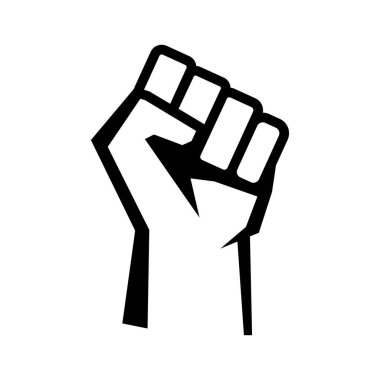 Eller sıkılmış güç ikonu. Yumruk işareti. Vektör çizimi. Eps 10.