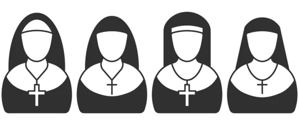 Simple Nun Icon Sister Mercy Sign Vector Illustration Eps — Image vectorielle