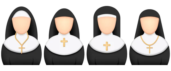 Realistic Nun Icon Sister Mercy Sign Vector Illustration Eps — Image vectorielle