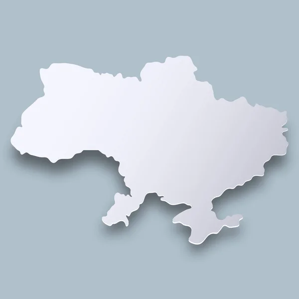 Карта України Тінню Виріж Папір Векторна Ілюстрація Eps — стоковий вектор
