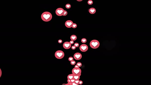 Social Love Heart Icon Animation Optional Luma Matte Alpha Luma — Wideo stockowe