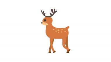 Cartoon deer walking animation with optional luma matte. Alpha Luma Matte included. 4k video