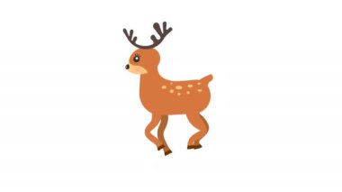 Running deer walking animation with optional luma matte. Alpha Luma Matte included. 4k video